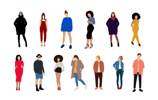 Flat Fashion People Illustrations - Vector For Free