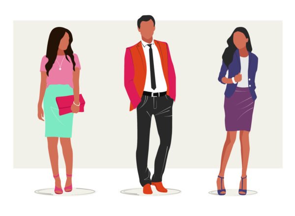 Stylized illustration of business people
