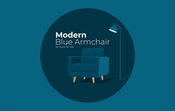 Blue Modern Chair Illustration_
