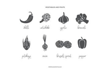 Set Of Fruit & Vegetables