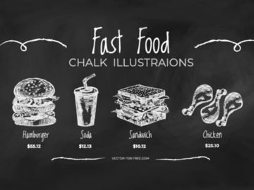 Fast Food Chalk Illustration