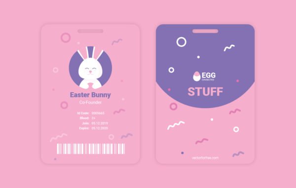 Easter Bunny Free Vector Illustration Badge