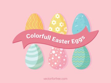 Colorfull Easter Eggs Free Vector Illustration