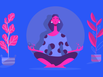 Calm Yoga Pose Lotus Illustration Free vector