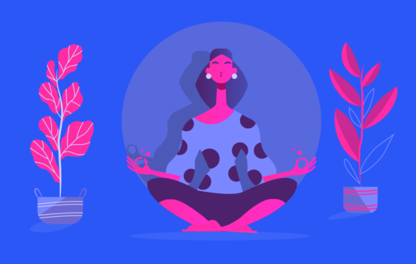 Calm Yoga Pose Lotus Illustration Free vector