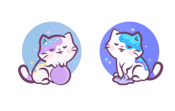 Kawai Stickers Vector Cats Free Illustration