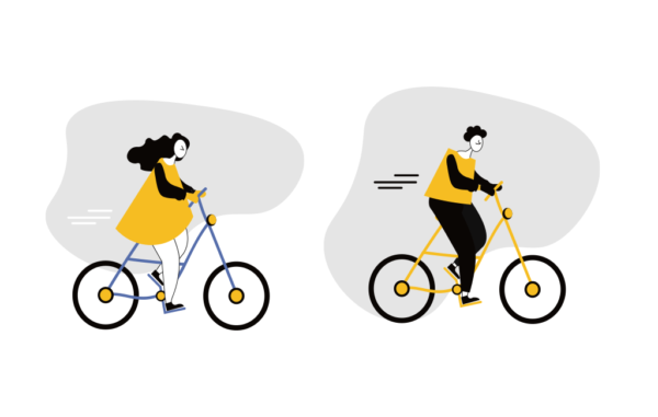 couple Bicycle Ride Free vector illustration