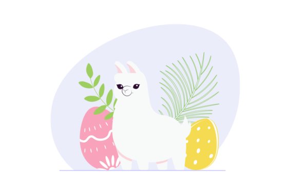 lama Easter vector illustration