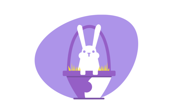 Eater basket Rabbit Vector Illustration Free Download