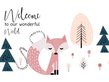 Fox in the Forest Free Cute Illustration