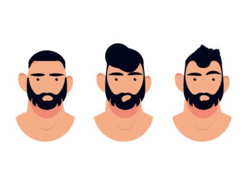 Man's Different Hair Cuts Vecotr Illustration Free Download