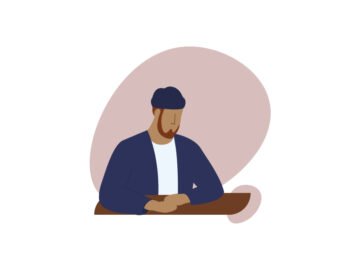 Sitting Man Free UI illustration