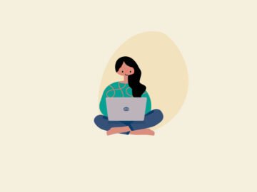 Girl With Laptop Vector Free Download