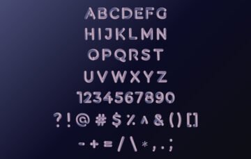 3D Gradient Letters And Symbols Set Free Download