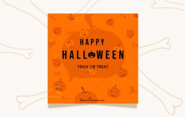 Happy Halloween Orange Vector Template Free Download