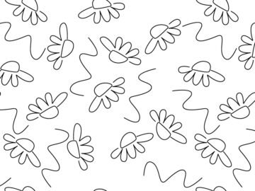 Outline Flowers Seamless Pattern Free Download