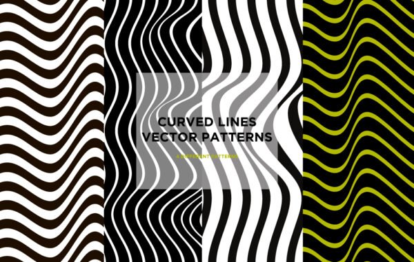 Set-Of-4-Curved-Lines-Vector-Patterns Free Download
