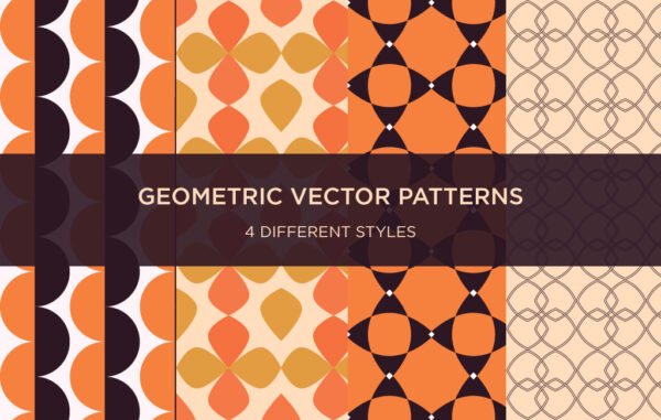 Set Of 4 Geometric Vector Patterns Free Download
