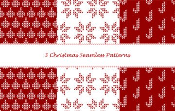 3 Christmas Seamless Patterns Free Download