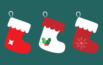 Christmas Present Santa Socks Illustration Free Download