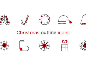 Christmas Outline Icons Free Download