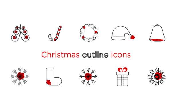 Christmas Outline Icons Free Download