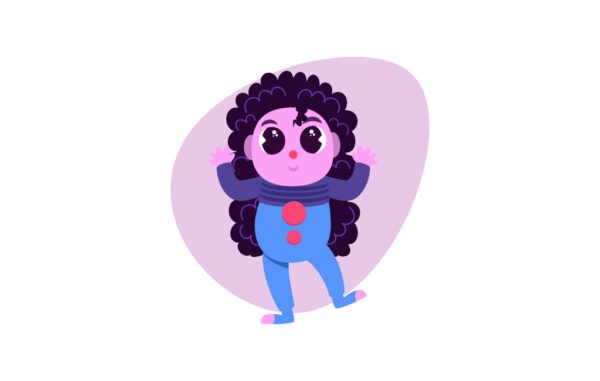 Purple Cute Cartoon Girl Free Download