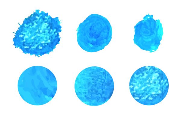 Watercolor Blue Round Splashes Vector Set Free Download