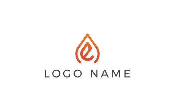 Letter E Orange Logo Free Download