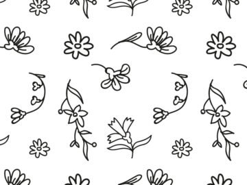 Outline Seamless Floral Pattern Free Download
