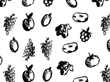 Fruits and Vegetables Seamless Pattern Free Download