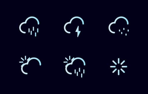 Outline Icons Weather Set Free Download