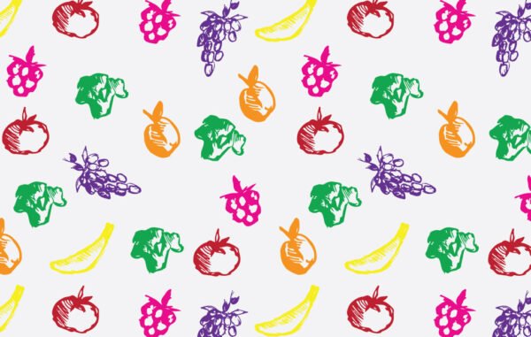 Colorful Fruits And Vegetables Pattern Free Download